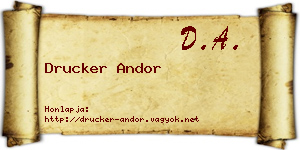Drucker Andor névjegykártya